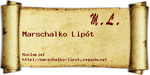 Marschalko Lipót névjegykártya